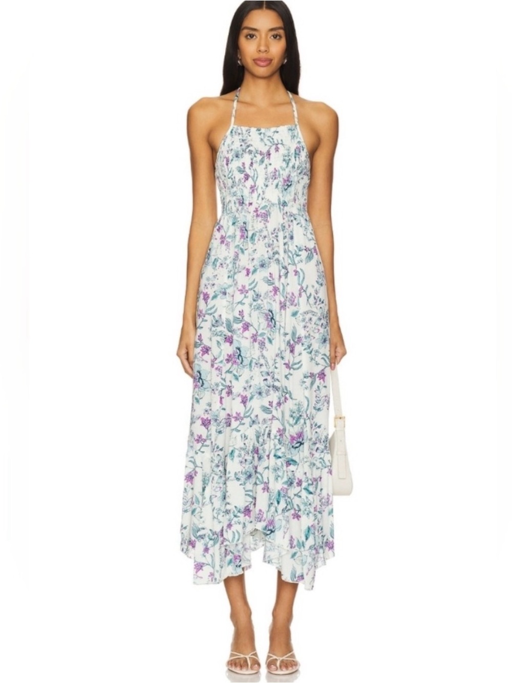 FREE PEOPLE Heat Wave Floral Combo Printed Pink Maxi Dress Size S, EUC